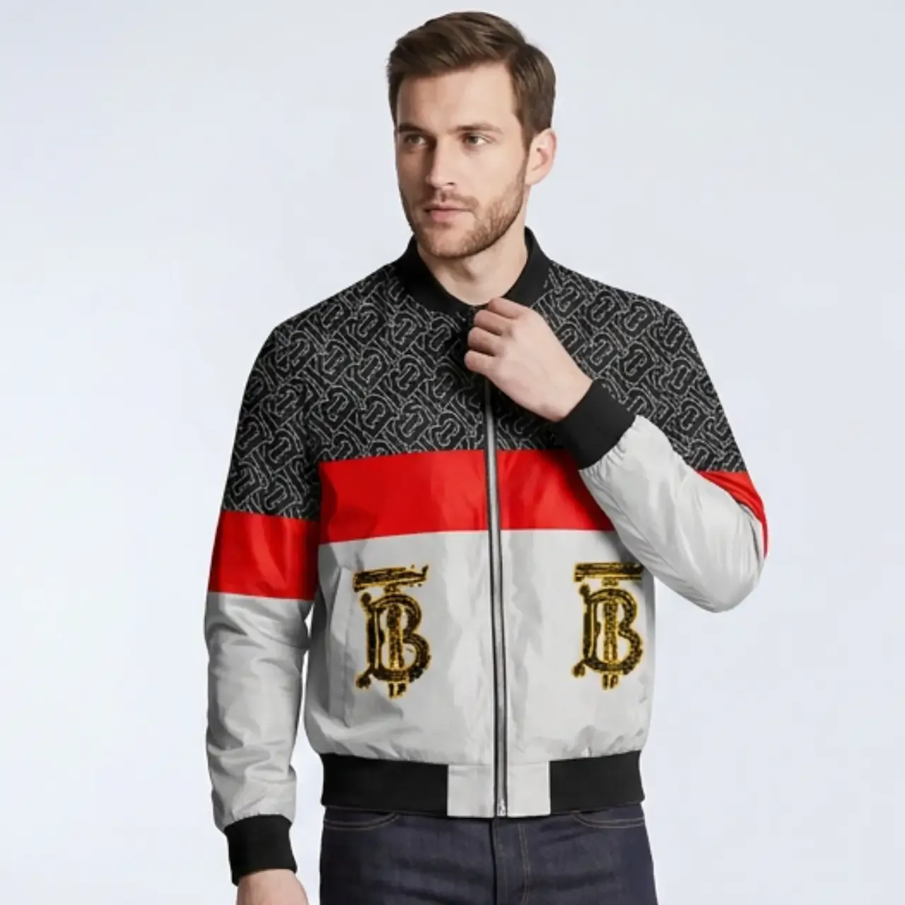 Burberry Monogram Colorblock Bomber Jacket | Forever