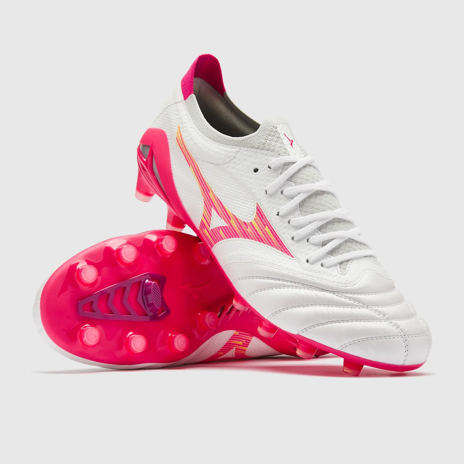 Mizuno Morelia Neo Iv Beta Elite Firm Ground White Pink Tetra Fuchsia Purple Adult Boots