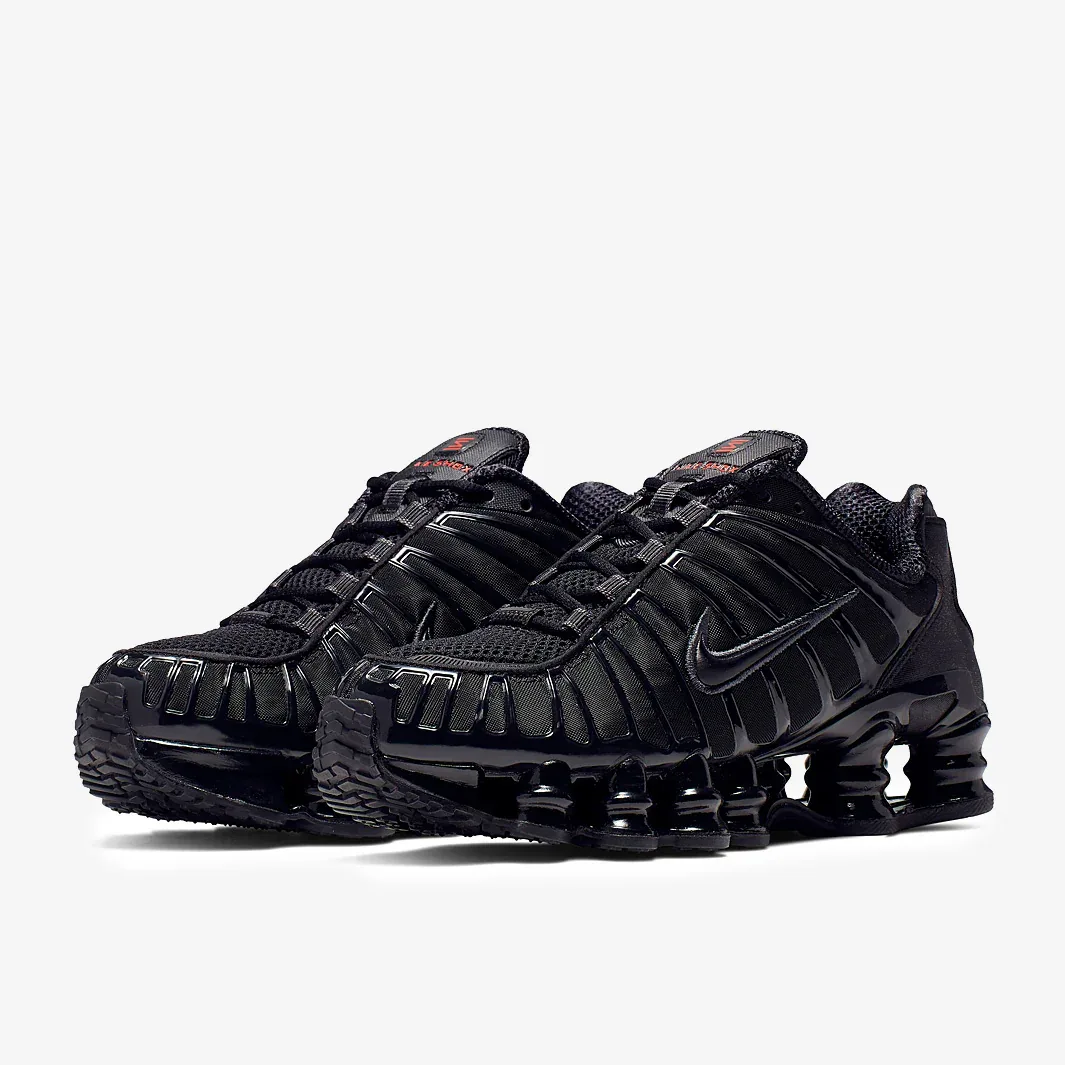 Nike Sportswear Womens Shox Tl Black Metallic Hematite Max Orange Trainers