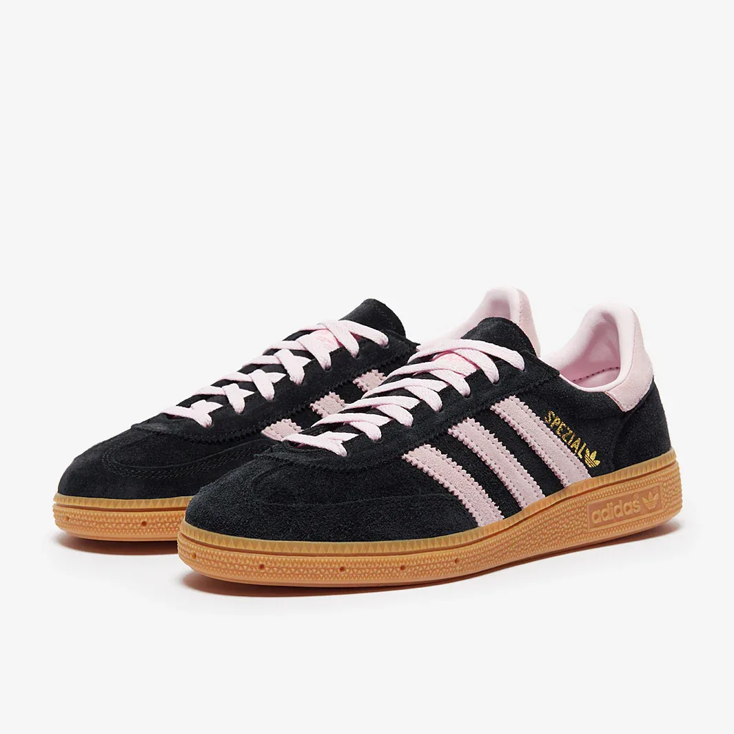 Adidas Originals Womens Handball Spezial Core Black Clear Pink Gum 1 Trainers