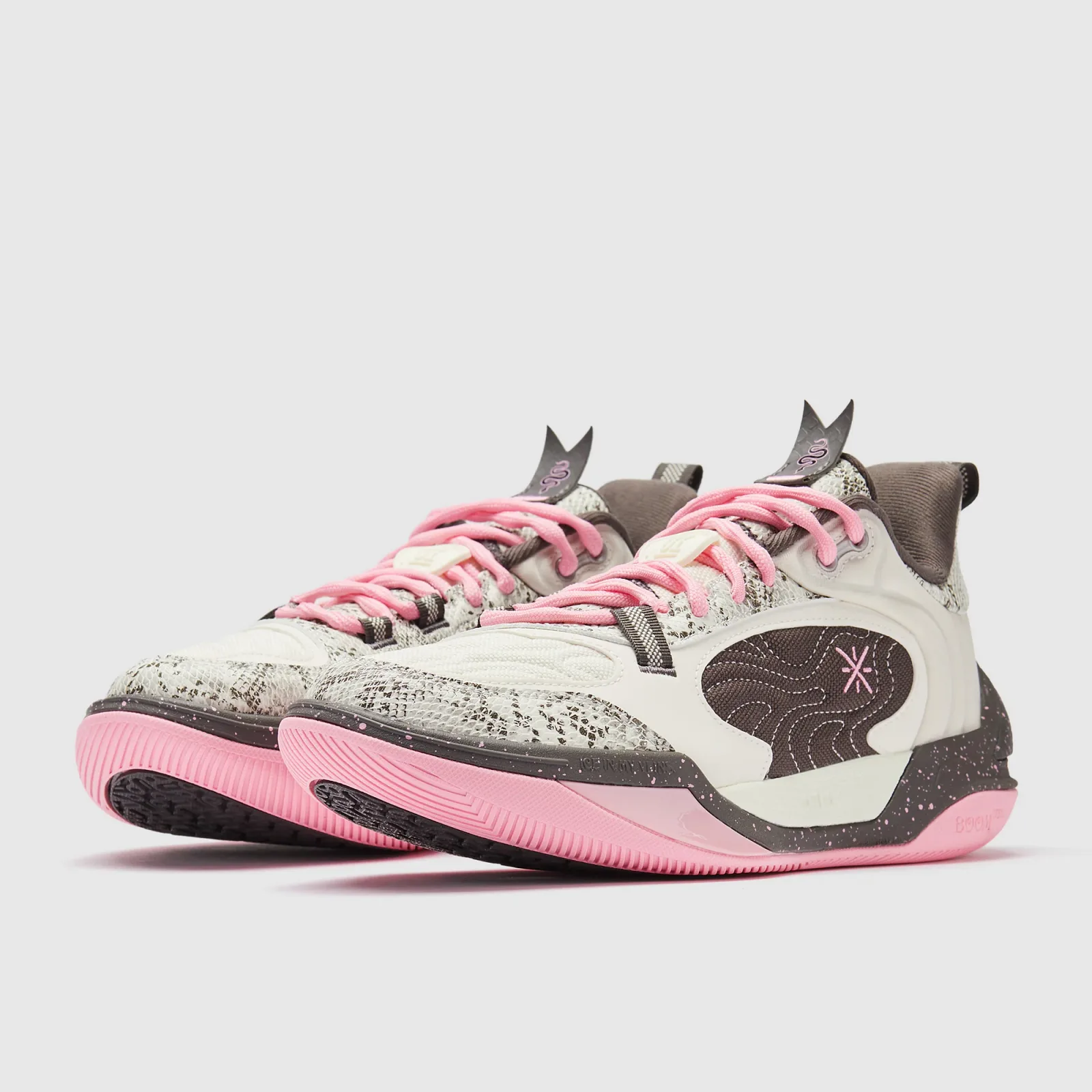 Grey Pink White Trainers