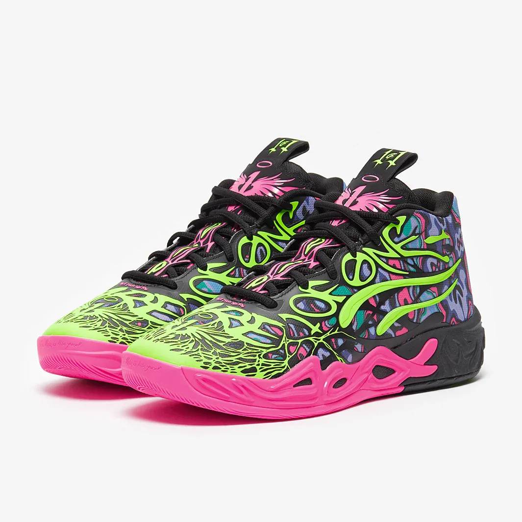 Puma Mb04 Heem Puma Black Luminous Pink Electric Lime Trainers