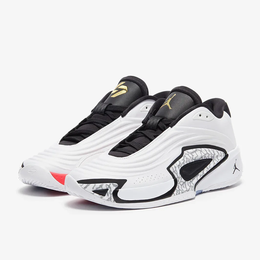 White Metallic Gold Black Red Orbit Trainers