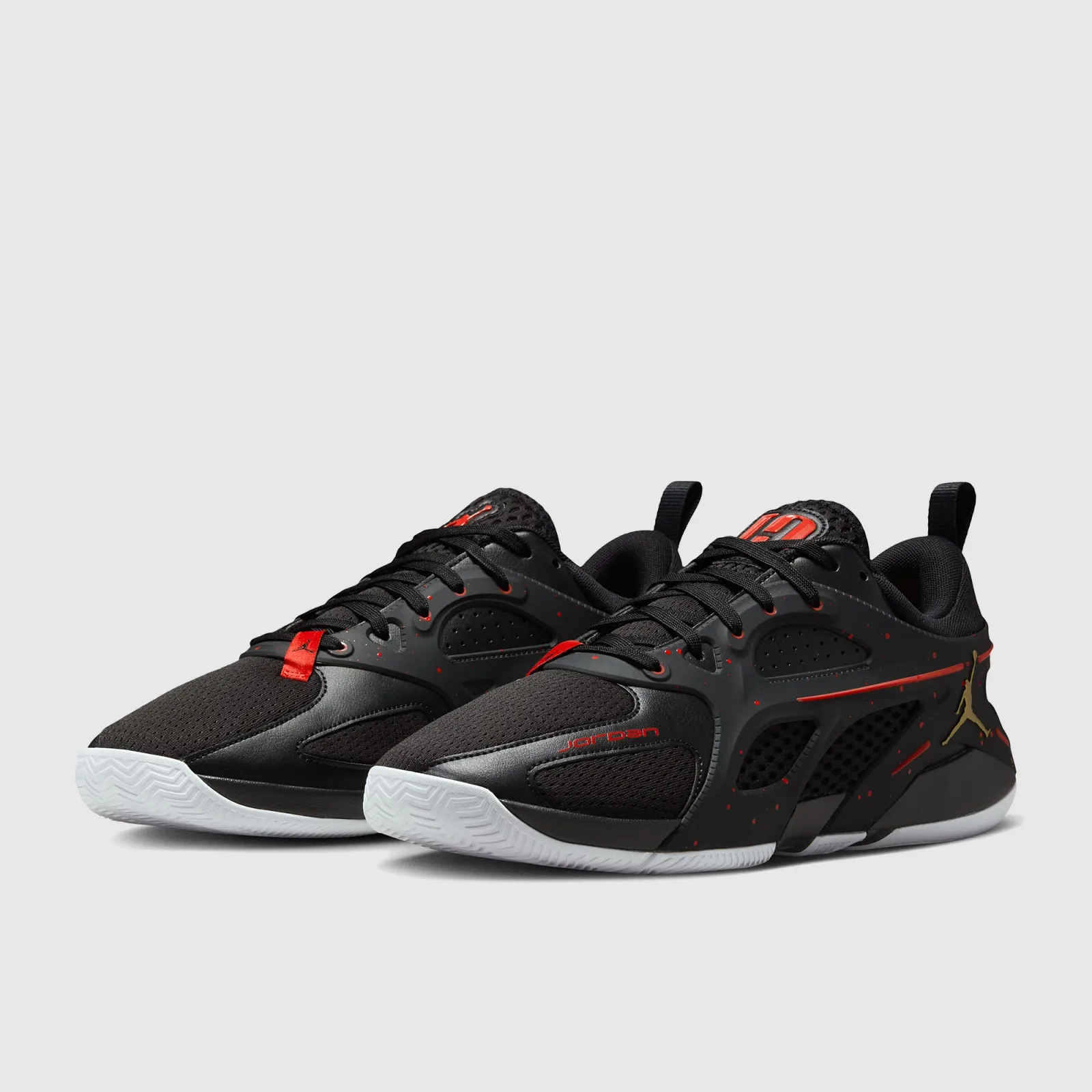 Black Metallic Gold University Red Trainers